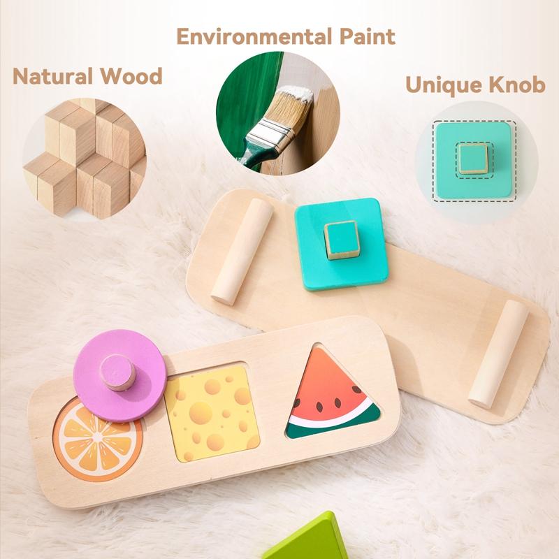 Montessori Education Baby Toys 0 12 Months Wooden Puzzle Shape Pairing Toys Baby Sensor Toys Boy Girl Toys Baby Accessories Gift