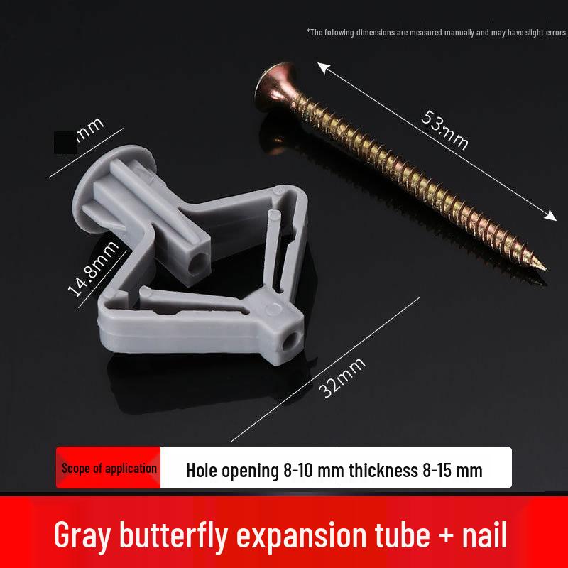 Butterfly Expansion Bolt for Gypsum Board with Plastic Plug and Screw