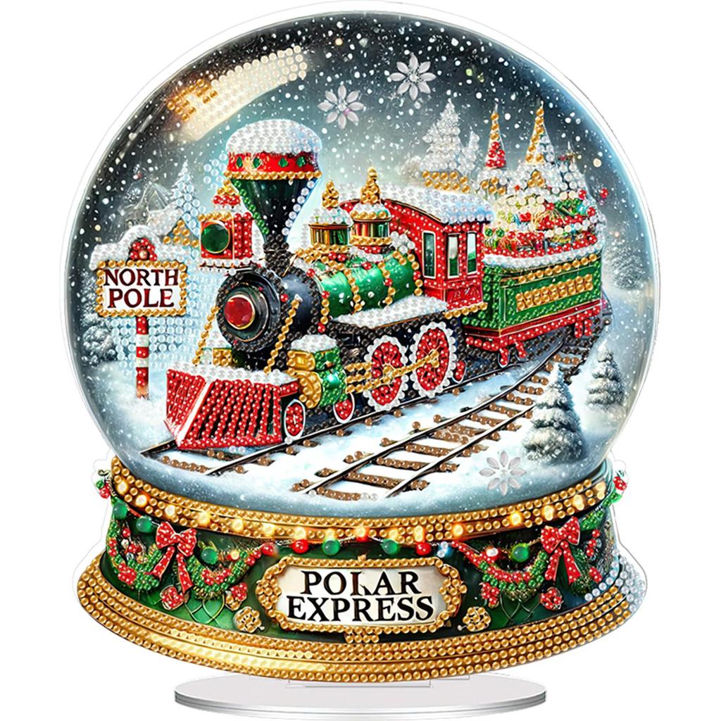 2D Flat Print Xmas DIY Special Shape Table Top Diamond Painting Ornament Kits Desktop Diamond Art Kits Bedroom Table Decoration