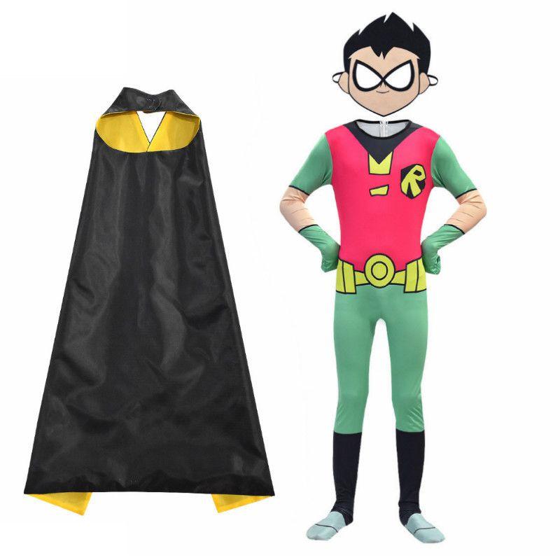 Anime Teen Titan Robin Costume For Boys Perfect Superhero Cosplay Jumpsuit**