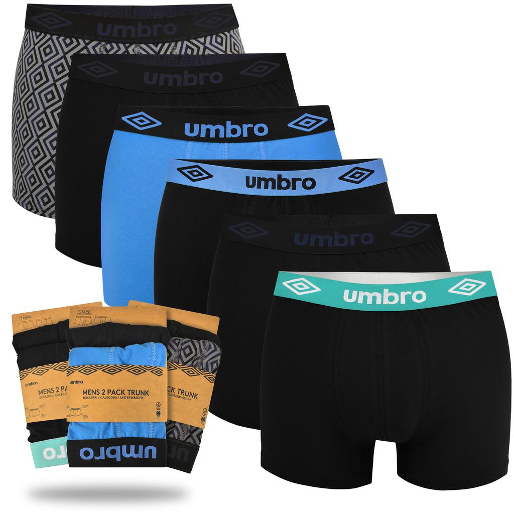 Umbro Men's Boxer Shorts Set of 6 Pieces Pattern Color Mix Cotton