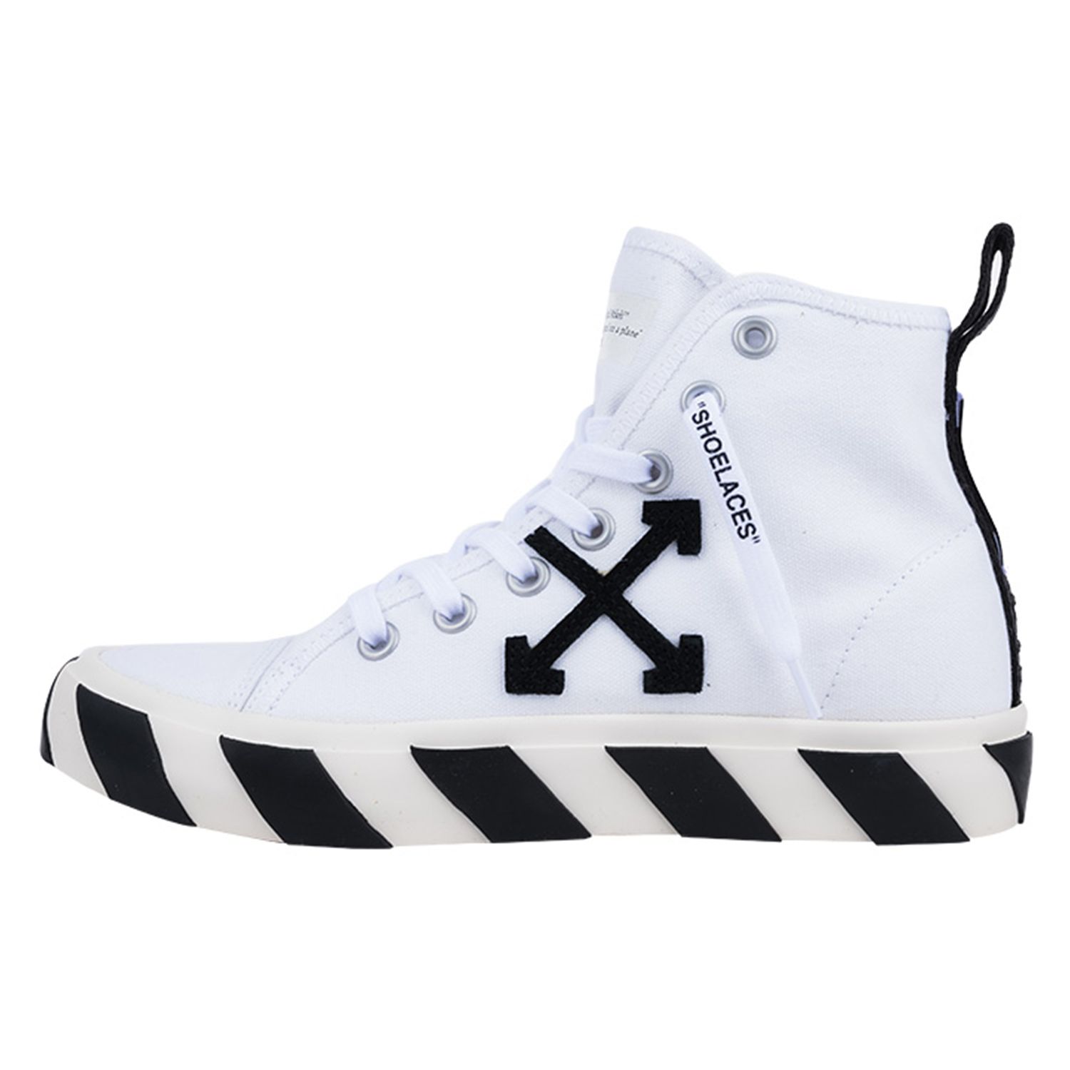 

Off-White Кеды Vulc Mid Белые Черные Мужские Кроссовки OMIA119F21FAB001-0110 45
