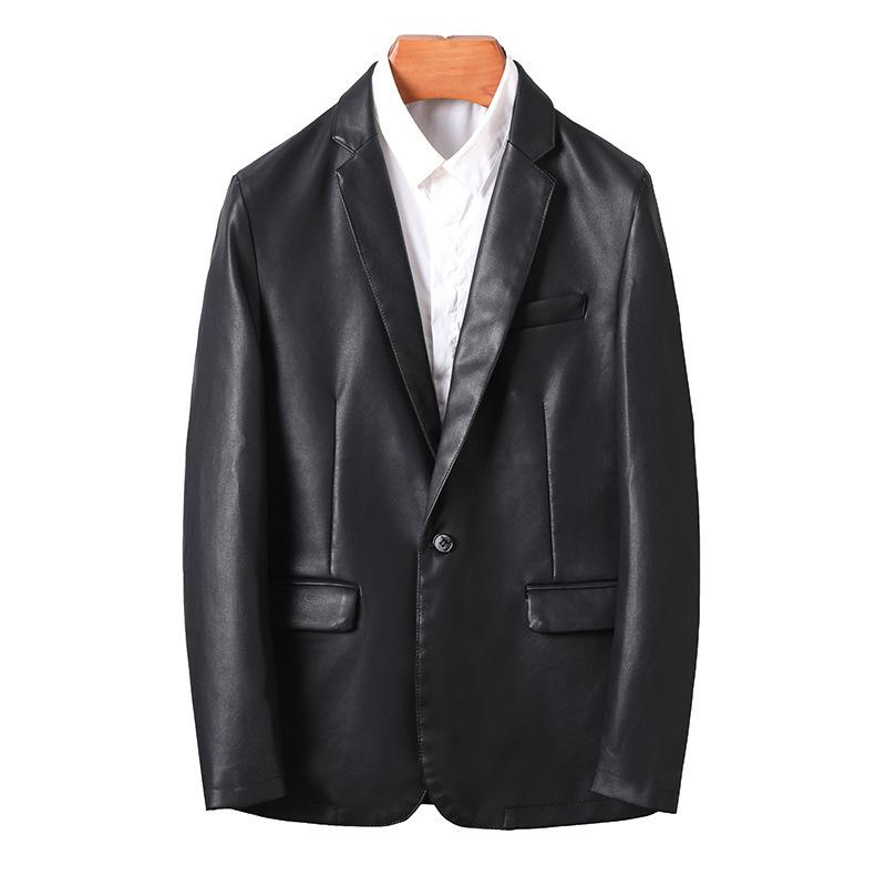 Spring and Autumn Men's Leather Jacket Autumn New Fashion Trendy PU Handsome Top Casual Slim Leather Jacket