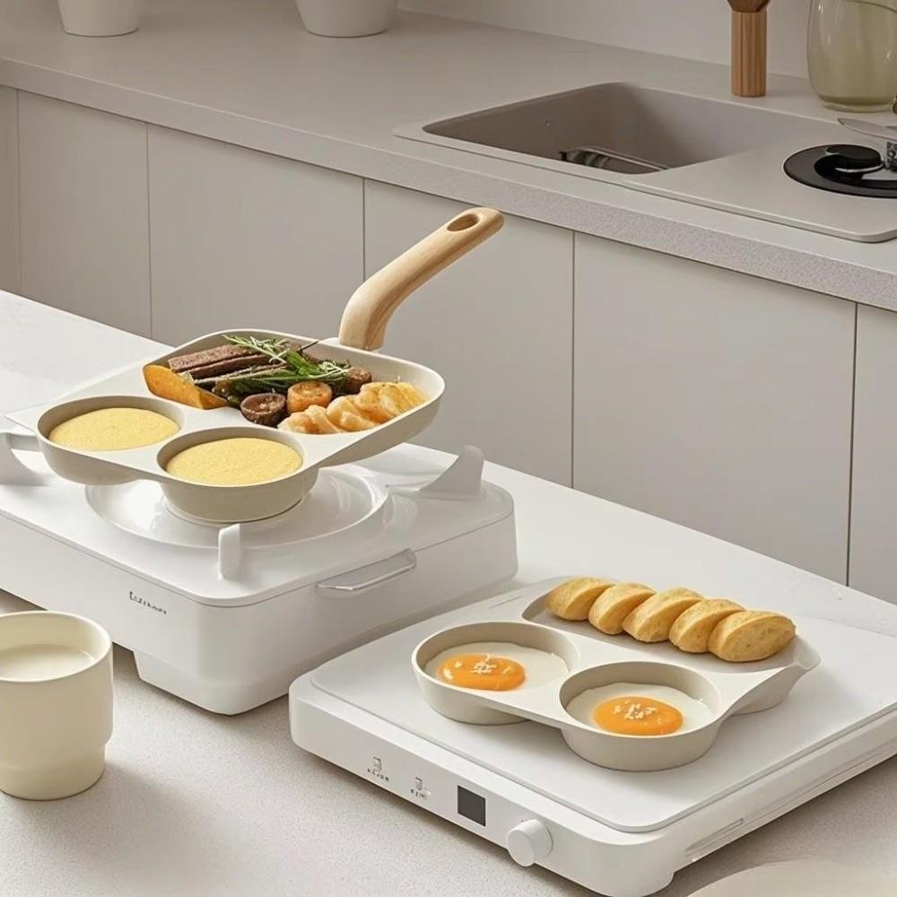 3 i 1 Eggestekepanne Non-stick Kokekar Biffgryte Omelettpanne Camping