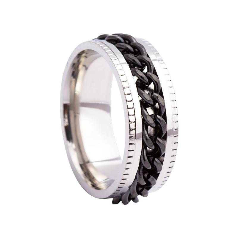 Titanium Staal Draaibare Kettingringen voor Vrouwen Mannen Spinner Ring Decompressie Multifunctionele Kettingring Flesopener Ring Cadeau