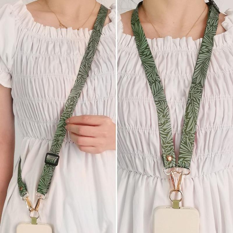 Correa ajustable para teléfono móvil de 20 mm y 33,5-60 cm con pestaña de sujeción.