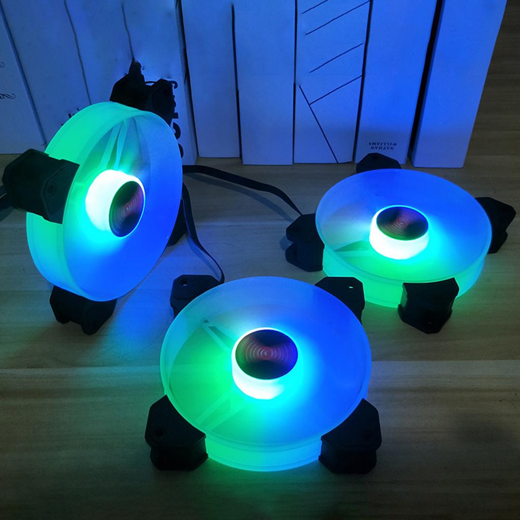 12cm Desktop PC Computer for Case Cooling Fan LED Lights Color Changing RGB Chassis Fan Controller Remote Control