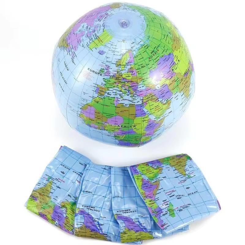 90CM Inflatable Earth World Geography Globe Map Balloon Toy Beach Ball Early Educational Supplies Kids Learning Outdoor Toys