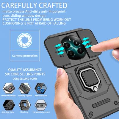 For Realme 12 Plus 5G Case Armor Slide Camera Protect Phone Case For OPPO Realme 12 + Plus RMX3867 6.67" Ring Holder Back Cover
