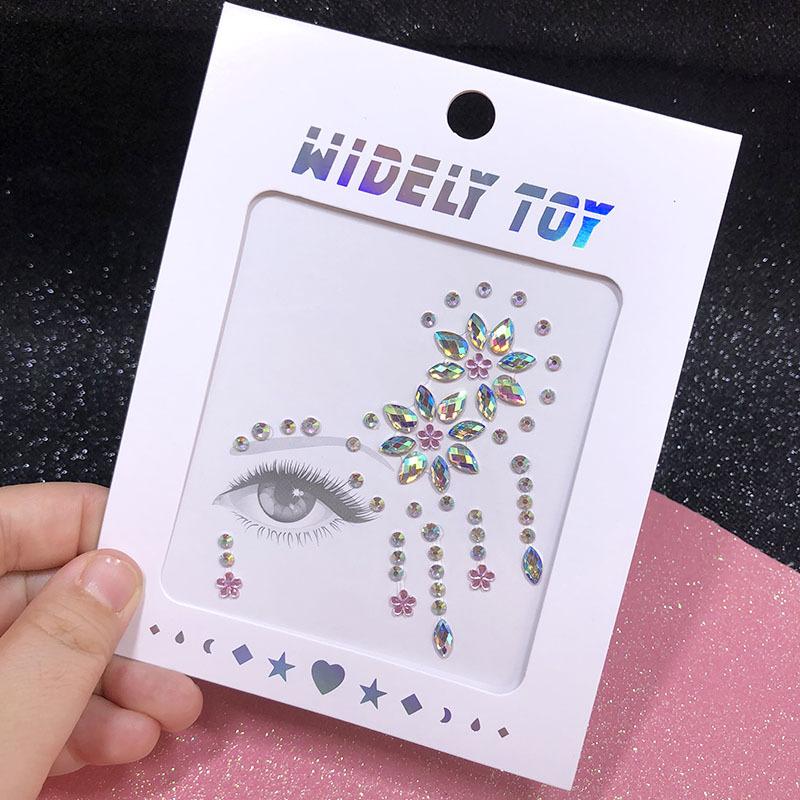 Crystal Tattoo Sticker Glitter Eyeliner Eyebrow Makeup Face Eyes Diamond Temporary Tattoo Rock Rhinestone 3D Eyeliner Stickers