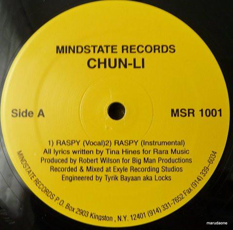 

12inch Record CHUN-LI - Raspy MSR1001 Mindstate Recor 1996 US Rap & Hip-Hop/R&B Used