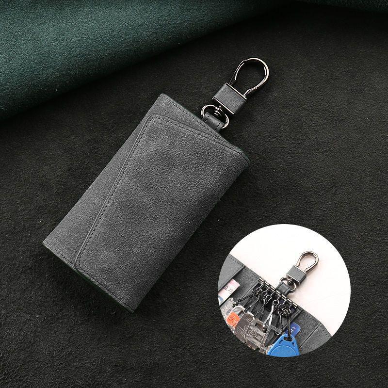 Genuine Leather Keychain Bag Men Women Key Holder Organizer Pouch Car Key Bag Simple Housekeeper Key Case Gifts Mini Card Bag