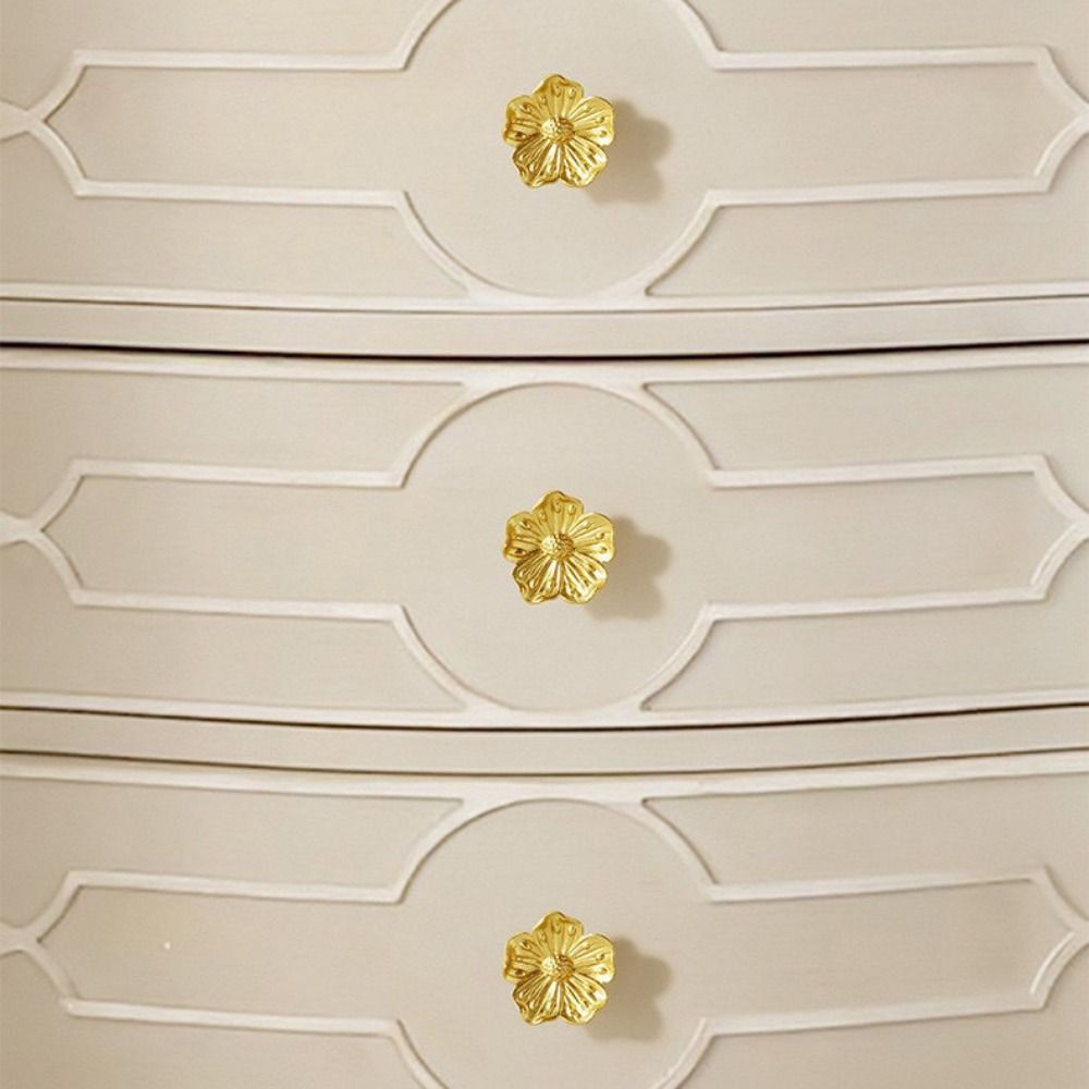Cherry Blossom Shape Floral Cabinet Knob Brass Cupboard Decorative Knob  Wardrobe