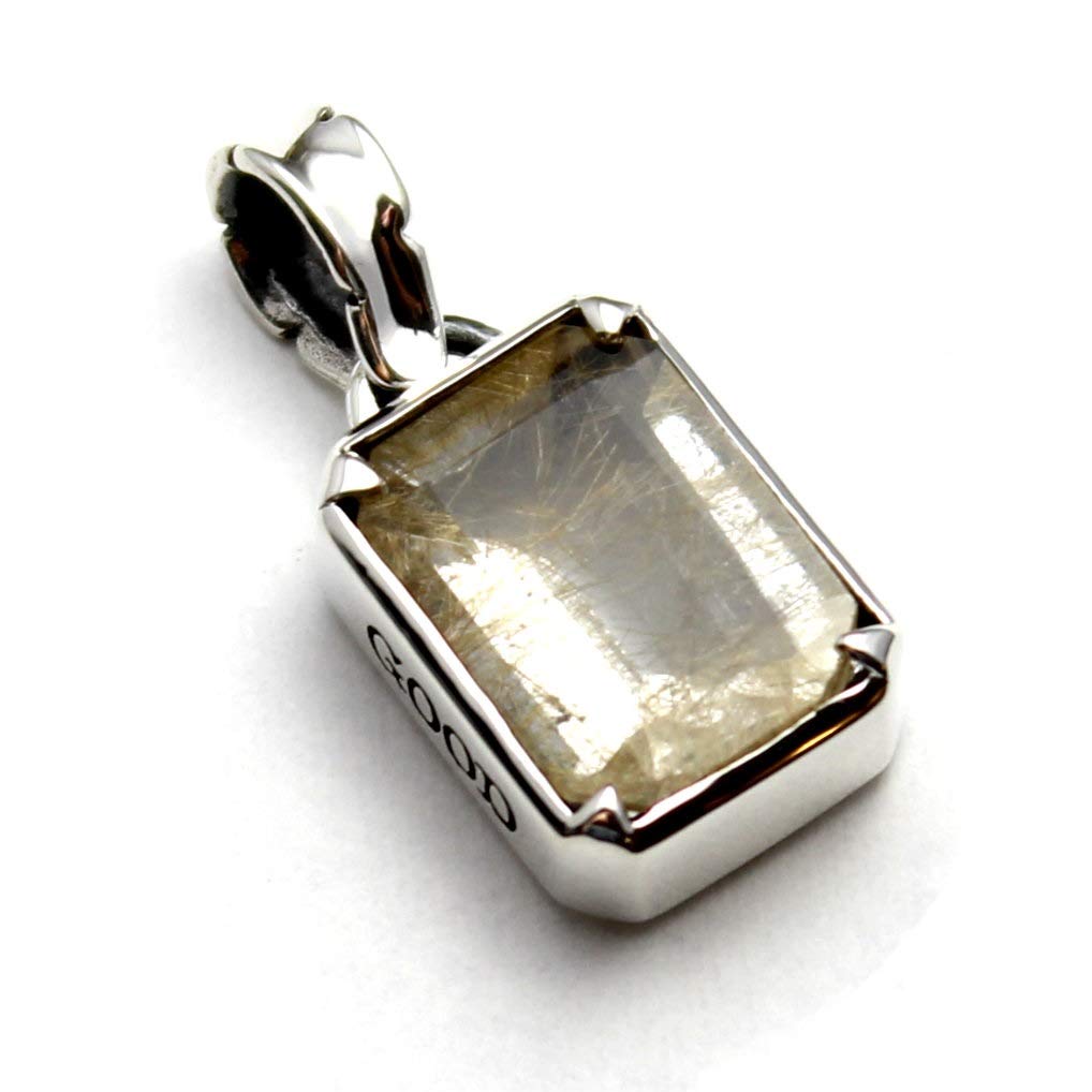 

Rutilated Quartz Pendant in Silver 925 for Men and Women - Good Vibrations