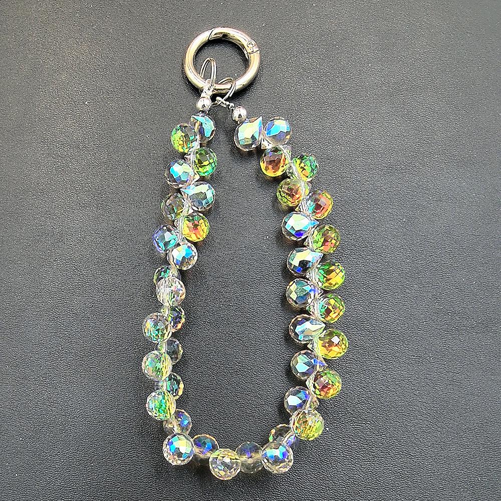 Luxo Leve Multicolorido Cristal Morango Gota Pingente Contas Cordão Case de Celular