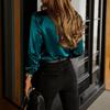 Women's Fashion Long Sleeve Lapel Shirt Top