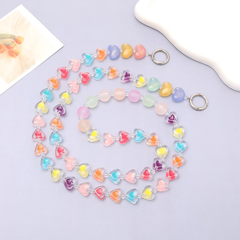 Yi Lian Acrylic Beaded Phone Chain: Pearl Crossbody Strap Charm for Women