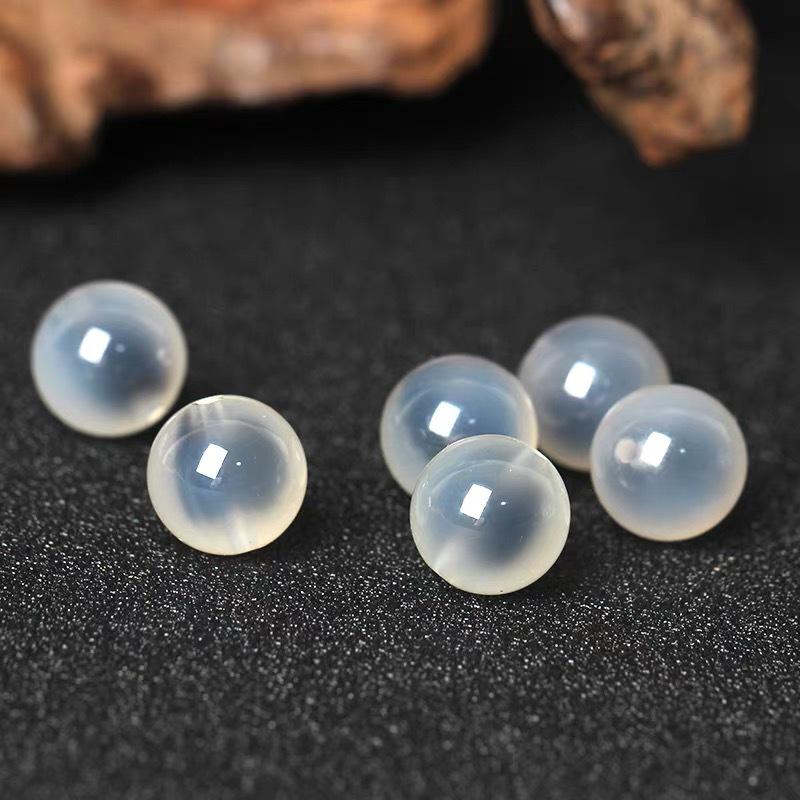 Cuentas Redondas de Ágata Corazón de Azúcar Azul-Negro para Joyería y Accesorios de Cristal DIY