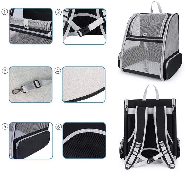 Sac à dos portable à double bandoulière pour chat - Sac de voyage pliable, tendance et de grande capacité pour animaux de compagnie