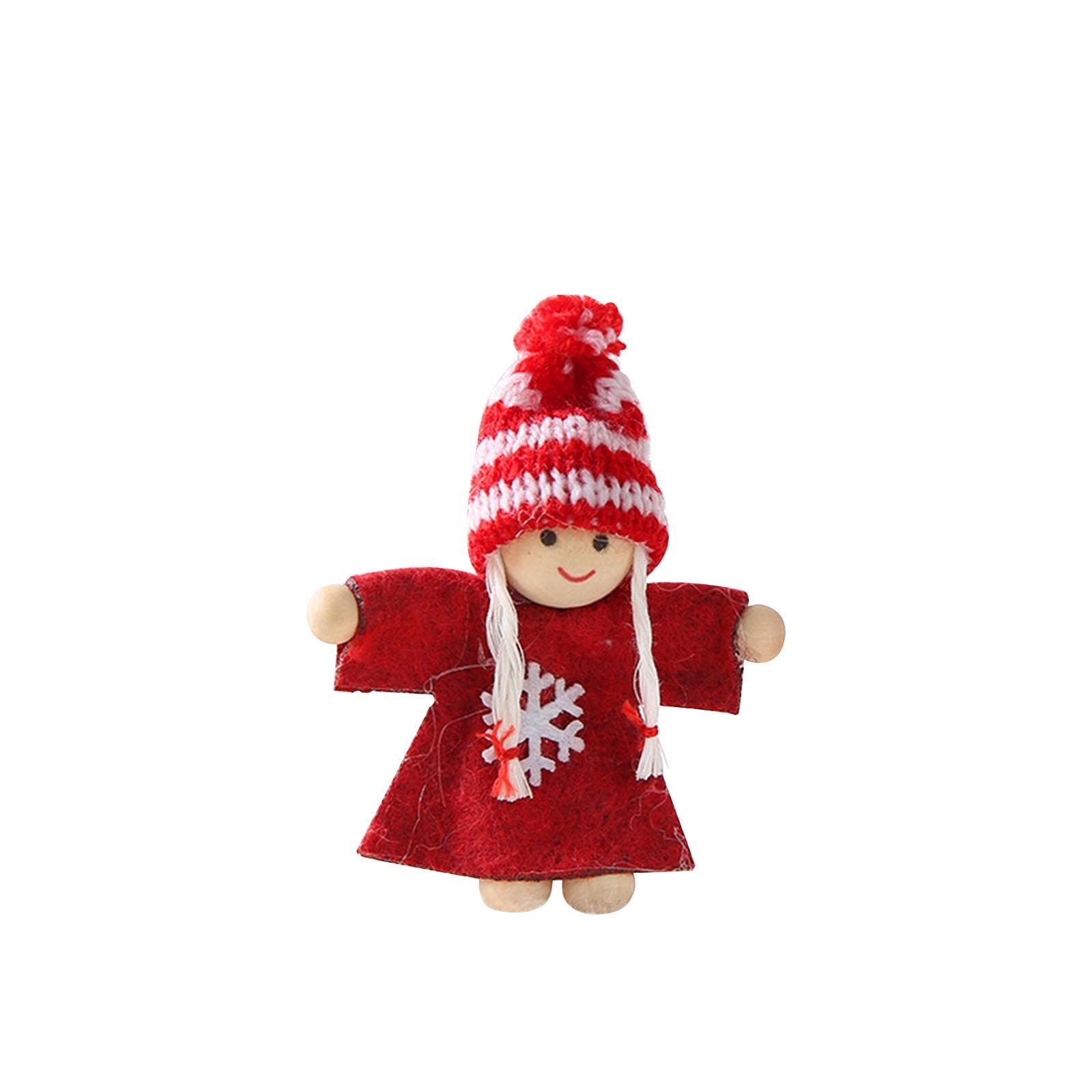 Christmas Tree Pendant Home Christmas Decoration Cute Wooden Wool Doll