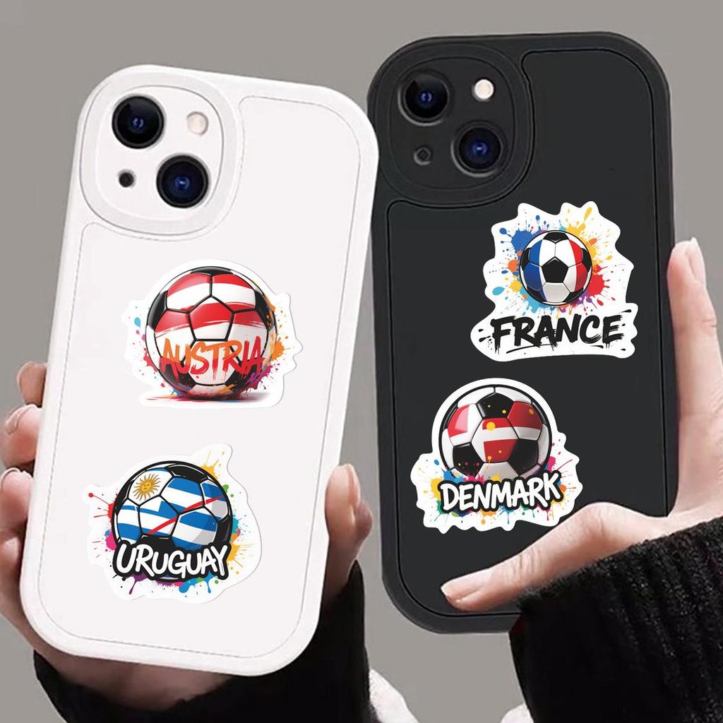 50 Sheets World Cup National Flag Cartoon Stickers: Creative, Cultural Decorations for Stationery, Planners, Notebooks