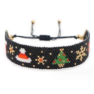 Braccialetto di Vetro con Perline di Natale
