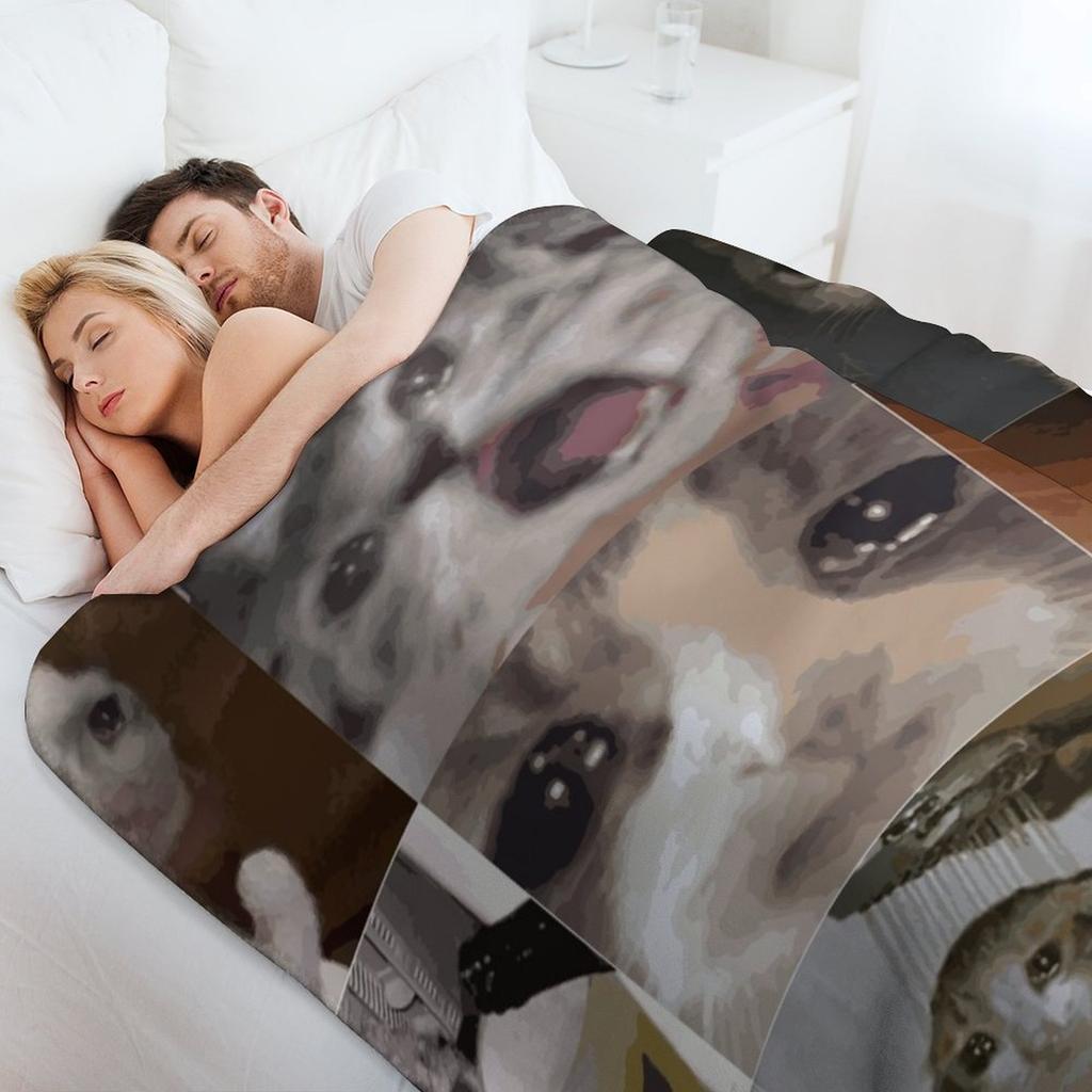 Crying Cat Throw Blanket Cozy Throw Blanket Birthday Gift For Him Her