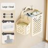 Foldable Wall-Mounted Laundry Basket: Punch-Free, Multifunctional, Large Capacity Storage Bucket for Bathroom.