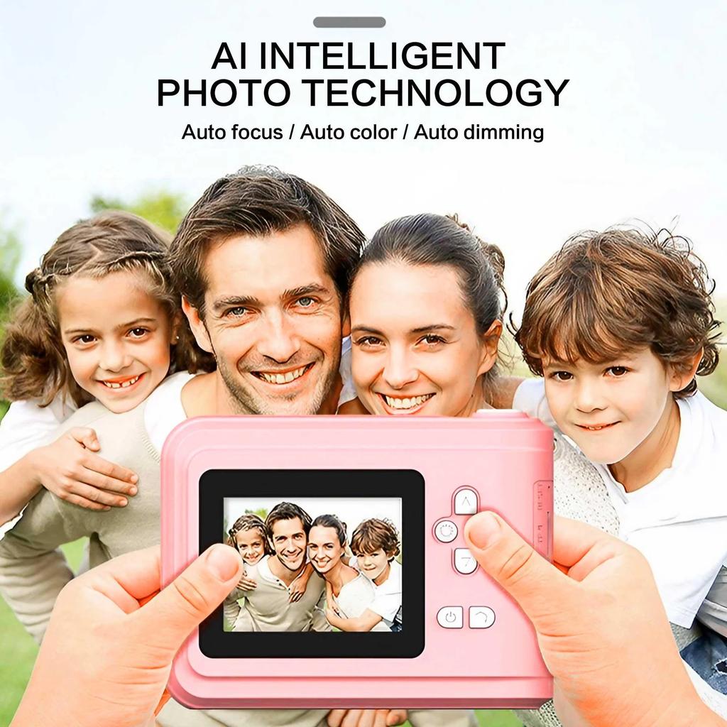 Portable Bluetooth Mini Camera with 24 Inch LCD Instant Print Feature Rechargeable Travel Friendly for Kids Teens Adults