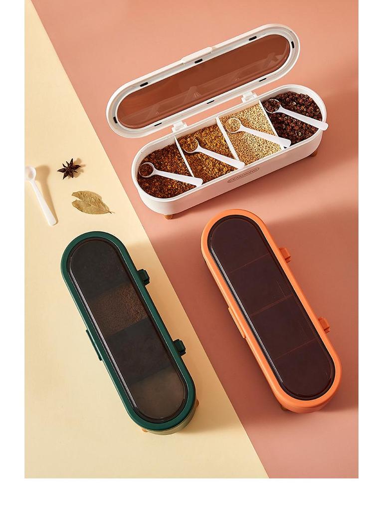 New Multi-Grid Seasoning Box Set: Sealed Kitchen Storage for Salt, MSG, and More