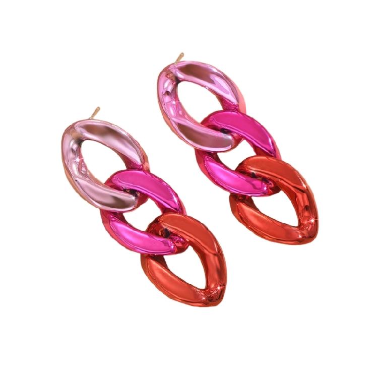 

Trendy Candy Color Chain Earrings Fashionable Candy Tone Chain Earrings Accessory To Enhances Your Outfits Charm