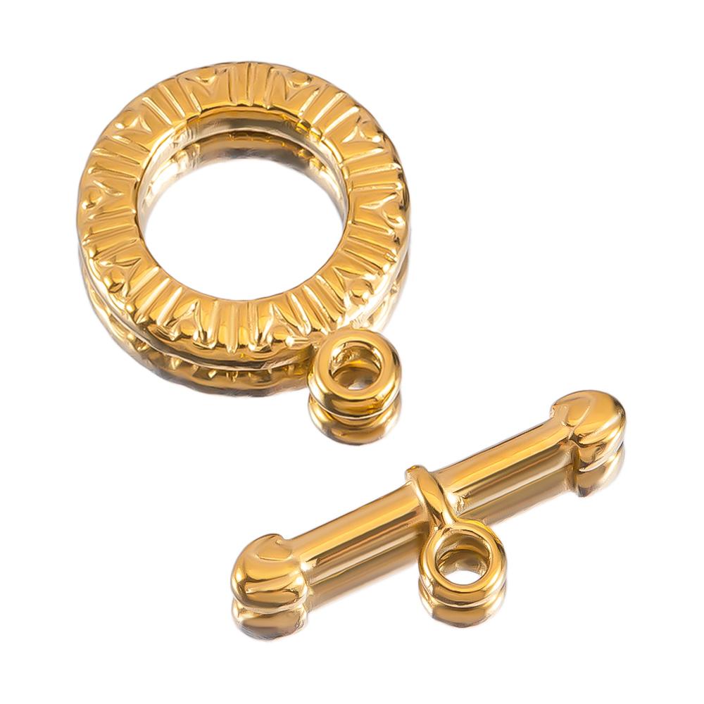 5sets Stainless Steel Floral Pattern OT Toggle Clasps Love Heart Necklace Bracelet Buckle Connectors Jewelry Making DIY Material