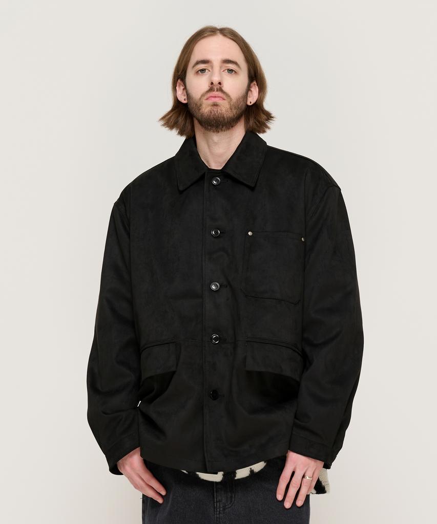Cargobros Suede Semi-Half Jacket (Black)