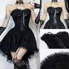 AOTYP Halloween Costume Lace Top and Fishnet A sickly cute dress perfect for and Perfect for parties and Size Women's 3-Piece Set Tights. witches,
