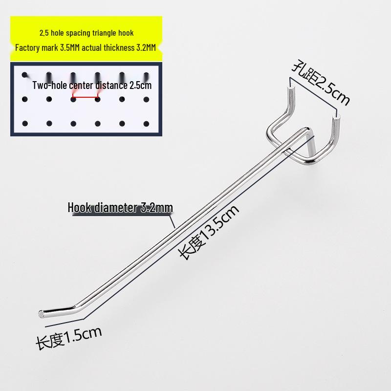 Lochwand und Schmuck Doppelzinkenhaken, Dreifuß, Supermarktregal und gerade Haken
