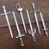 6PCS DIY Alloy Accessories Retro Tibetan Silver Sword and Sword 6 Styles Long Sword Accessories Cosplay Western Sword