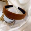 Fashion Simple Solid Color Winter Headbands for Women Velvet Sponge Hairband Girls Wide Hair Hoop Make-up Hair Bezel Headwear