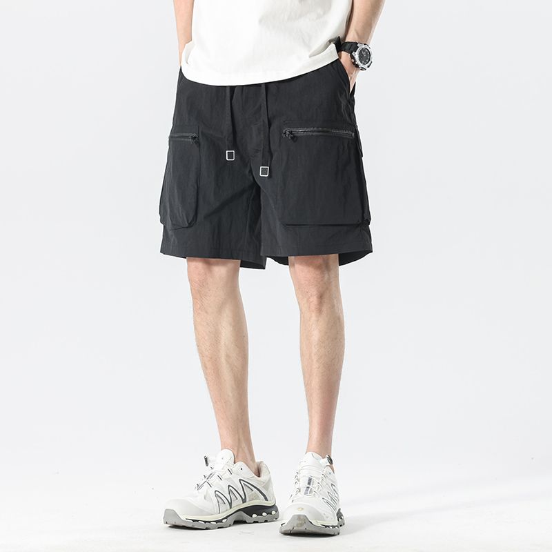 

Medm Beprp Trendy Dragon Fruit Color Cargo Shorts for Men and Women, Loose Wide-Leg 5-Point Pants, Sports Elastic Pants G55 Black M(Recommendation 45-52.5kg)