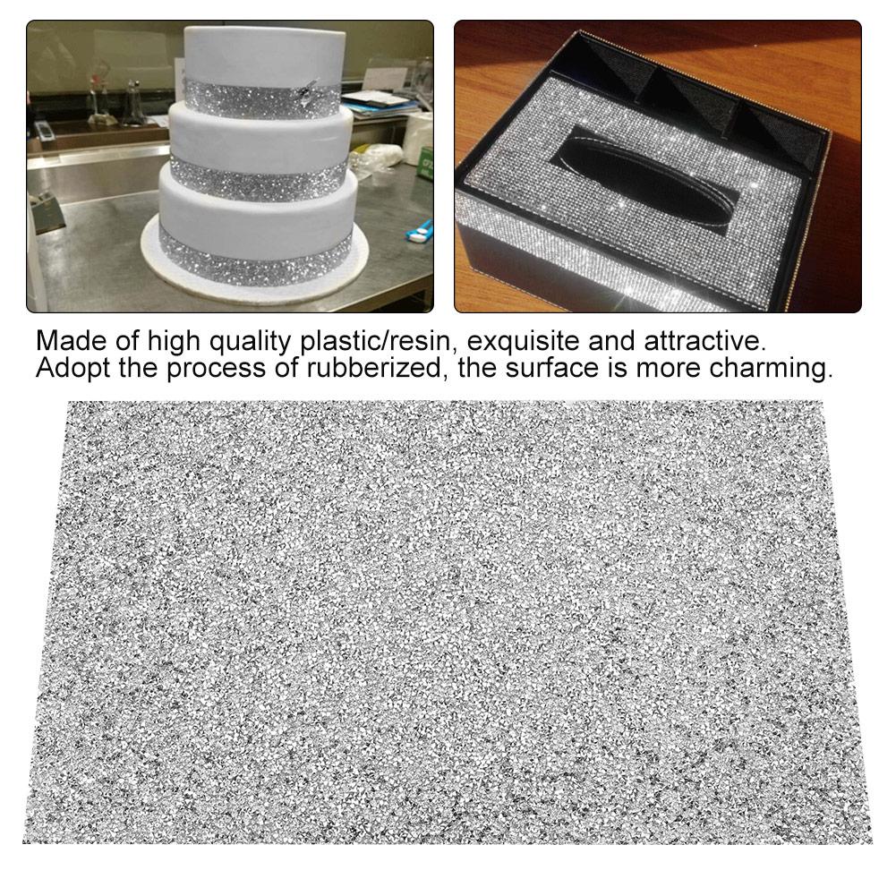 1Pcs DIY Sliver Plastic Rhinestone Ribbon Diamond Mesh Net Drill Clothes Decoration Accessories