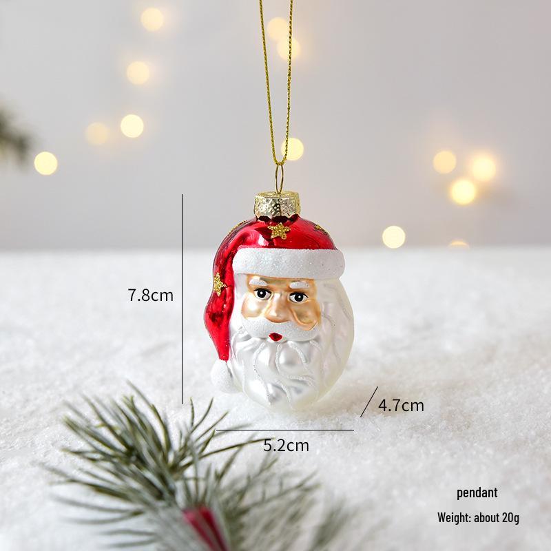 NUCHI Glass Christmas Ornaments: Santa, Snowman, Tree & Colored Balls Decorations