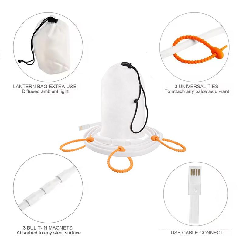 Magnetic Led Strip Lights White Usb Camping Waterproof Led Tape Light 5V Led Lights Strips Portable Led Lights Strips Outdoor