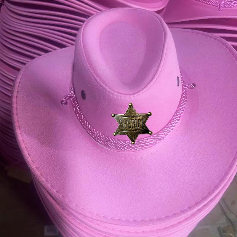 Western Cowboy Hat Spice Girl American Vintage Knight Hat Men's and Women's Outdoor Camping Photo Shade Sunscreen Hat Big Eaves