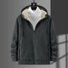 Winter Large Size Lamb Velvet Casual Men's Loose Warm Sweater Men's Cardigan Sweater Jacket