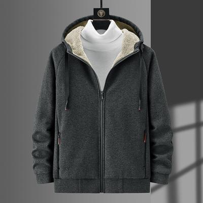 Winter Large Size Lamb Velvet Casual Men's Loose Warm Sweater Men's Cardigan Sweater Jacket