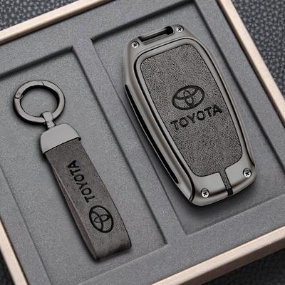 For Land Cruiser 200 Prado Crown Yaris Cross Hilux Innova Fortuner Camry Alphard PREVIA Vellfire Car Key Case Cover Shell
