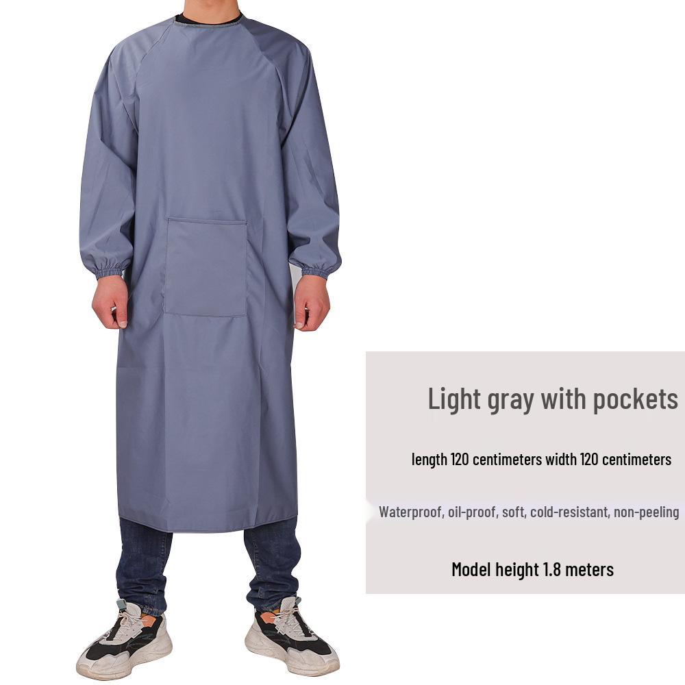 Unisex Waterproof Oil-Proof Long Sleeve Apron for Kitchen and Home