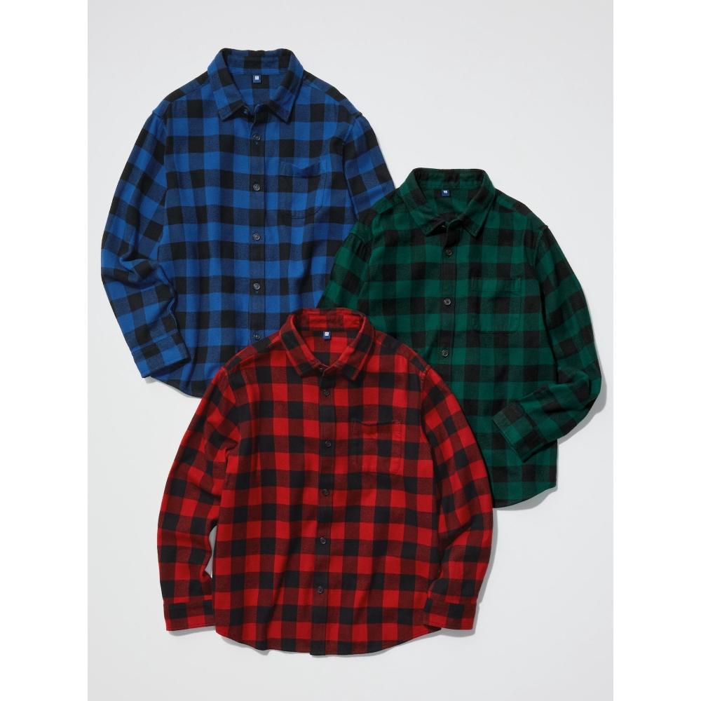 Uniqlo Kids Flannel Check Shirt  Long Sleeve  B