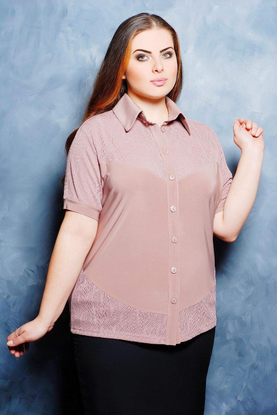 

Сорочка з ажурною кокеткою Tatiana НАСТЯ XXL бежевий