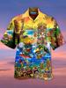 Camisas Hawaianas Transpirables Sueltas con Estampado 3D Modernas Geniales de Moda Tops para Fiesta en la Playa Mangas Cortas Verano para Hombre