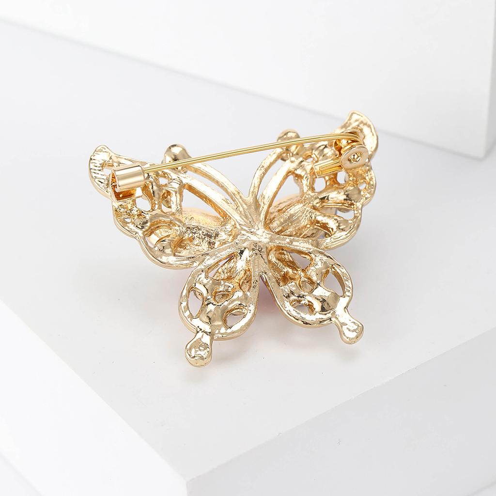 Wind Fashion Rhinestone Butterfly Brooch, Personalized Alloy Insect Pin Temperament Clothing Accessories